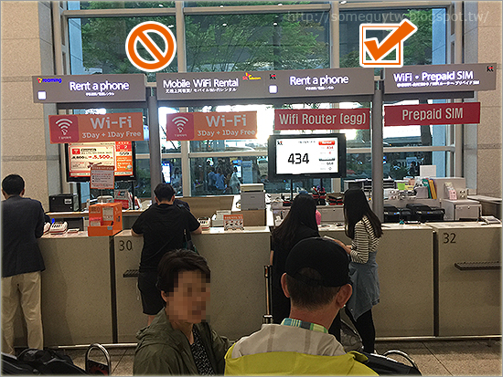 KT電信於韓國仁川機場取 SIM卡櫃台