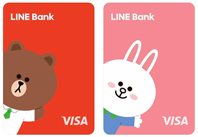 LINE Bank 銀行 快點卡封面 (熊大與兔兔)