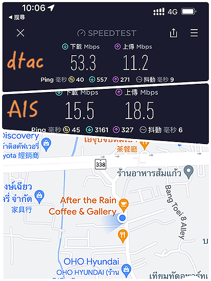 dtac eSIM 與 AIS eSIM 泰國網卡測試結果：網美咖啡店 After the Rain (雨林咖啡店)